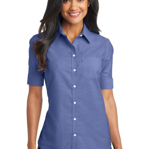 Ladies Short Sleeve SuperPro  Oxford Shirt Thumbnail